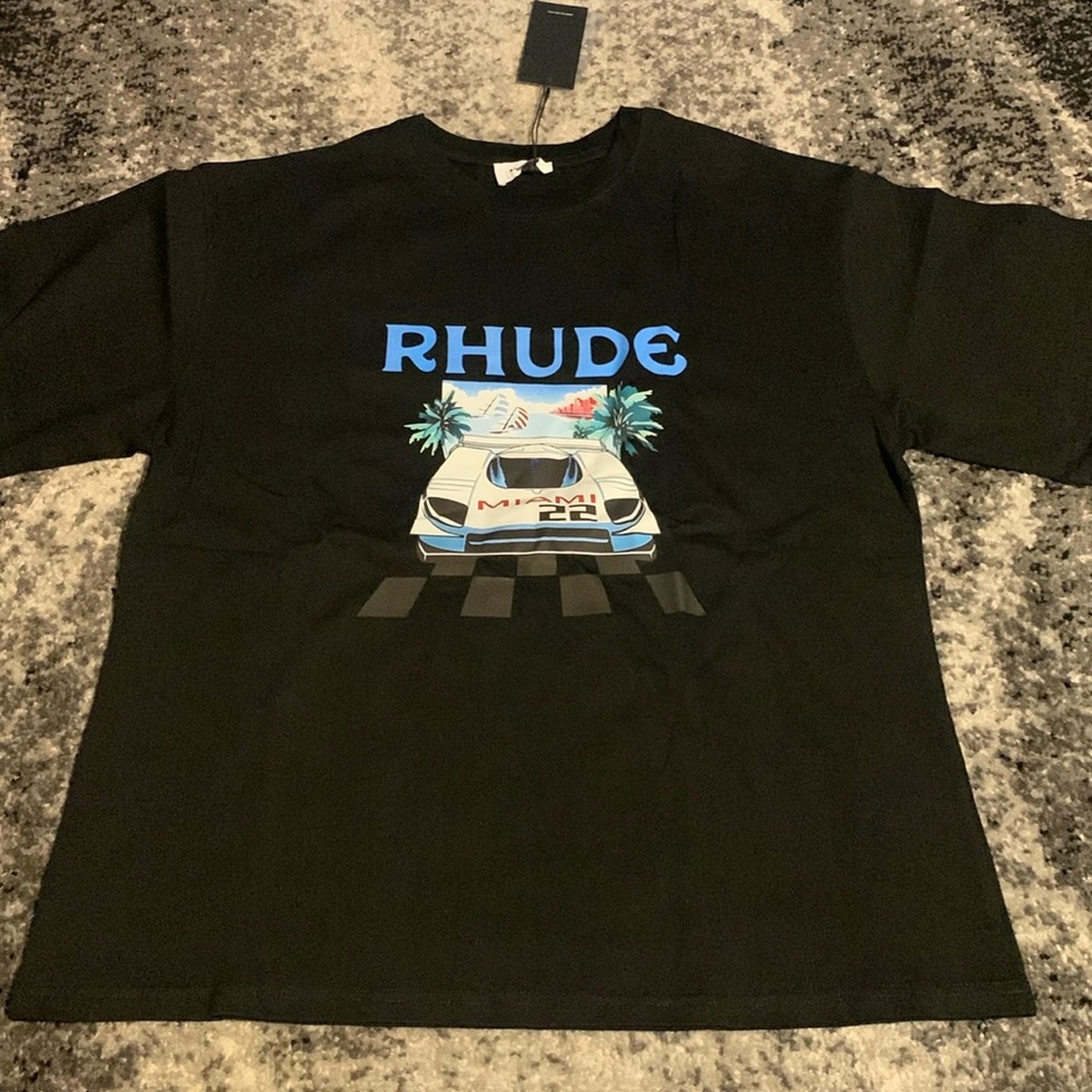 Rhude MIAMI Racing 22 Black T-Shirt Men’s Size Large